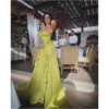 A-Line Sweetheart Strapless Maxi Dress with High Slit