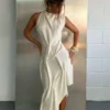 Women's Romantic Elegant Knee-Length Dress – Slim O-Neck Sheath Style