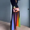 Black Lapel Collar Fit-and-Flare Maxi Dress with Long Sleeves