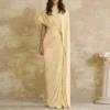 Pleated Sleeveless Formal Evening Dress with O-Neck