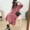 Women’s A-Line Maxi T-Shirt Dress with Side Slit