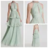 Floor-Length A-Line Prom Gown with Crystal Draping and Backless Detail