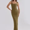 Sleeveless Square-Neck Maxi Dress with Open Back