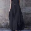 Women's Oversized Cotton Maxi Dress – Sleeveless O-Neck Style