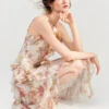 Floral Asymmetric Maxi Dress with V-Neck